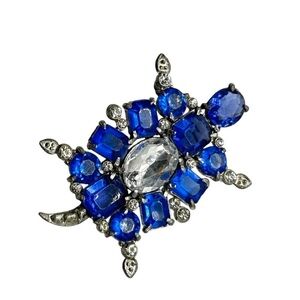 Vintage 1930’s Blue Lucite Large Turtle Brooch